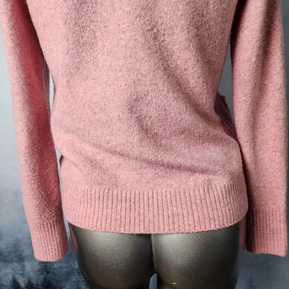 J. Crew Extra-Soft Wool Blend Baby Pink V-Neck Cardigan Sweater | Women's Small